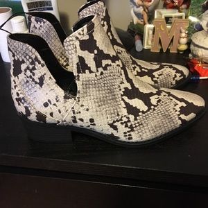 Madden girl snake print ankle booties